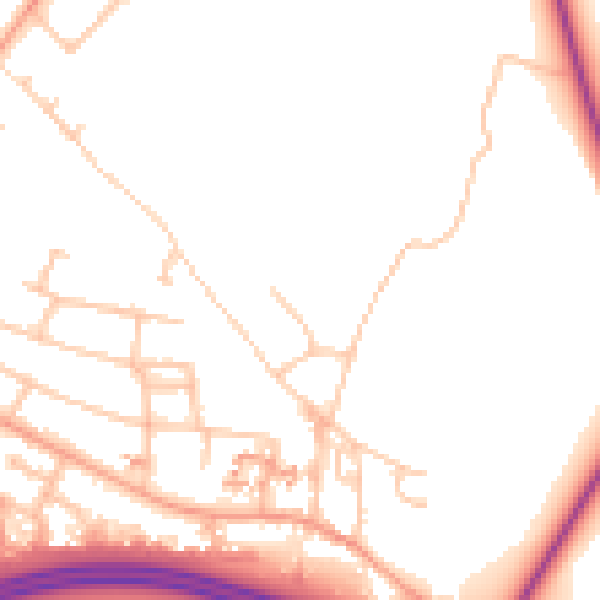 Daytime road noise heatmap for CV5 9EY