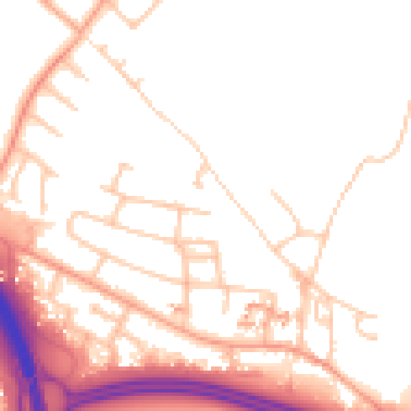 Daytime road noise heatmap for CV5 9GB