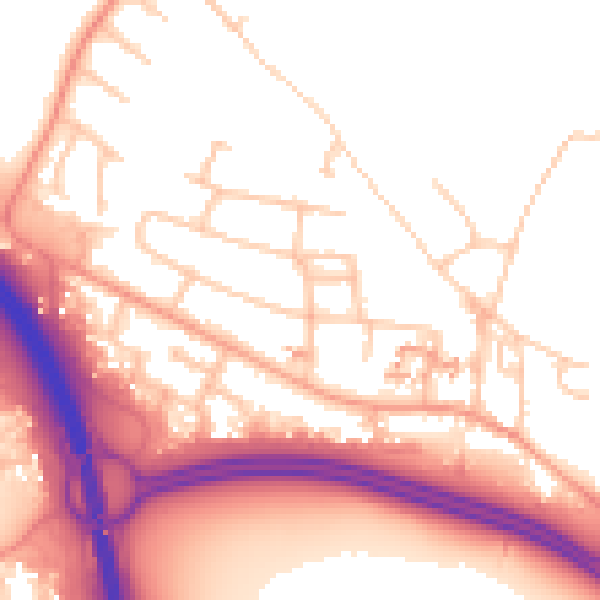 Daytime road noise heatmap for CV5 9GE