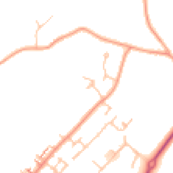 Daytime road noise heatmap for CV5 9GQ