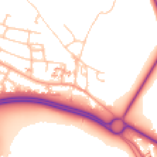 Daytime road noise heatmap for CV5 9GW