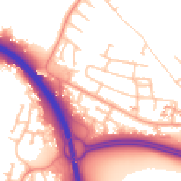 Daytime road noise heatmap for CV5 9HB