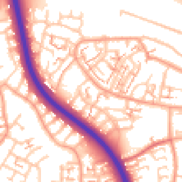 Daytime road noise heatmap for CV5 9HH