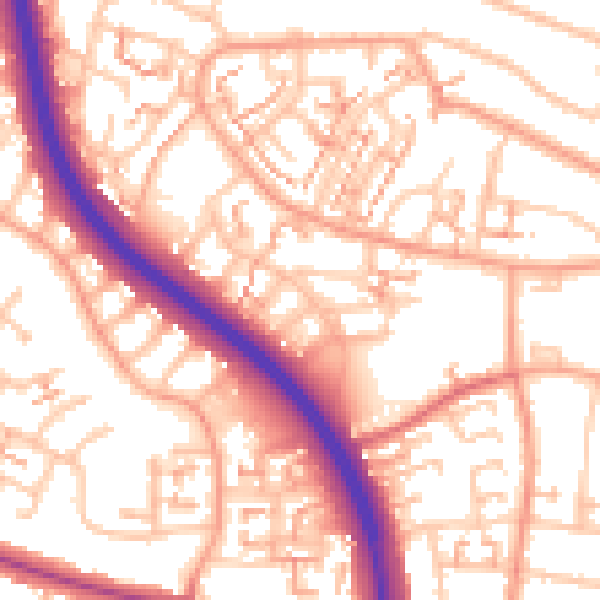 Daytime road noise heatmap for CV5 9HQ