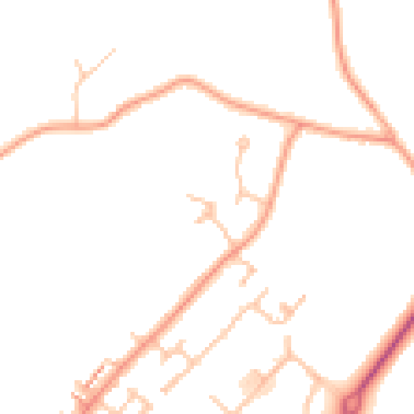 Daytime road noise heatmap for CV5 9JD