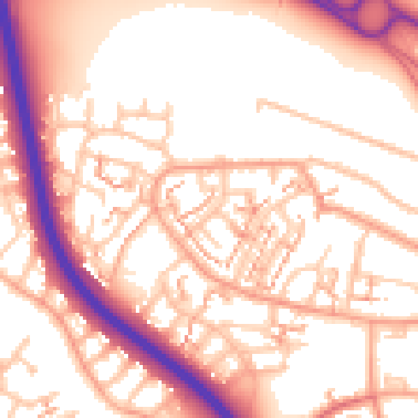 Daytime road noise heatmap for CV5 9LW