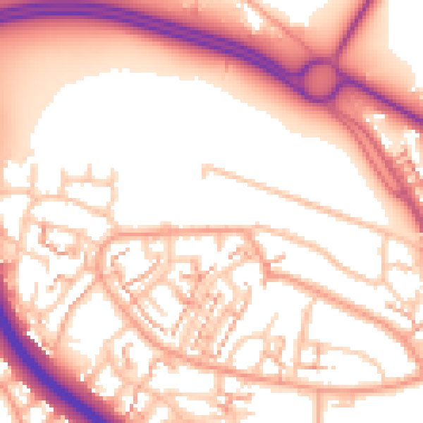 Daytime road noise heatmap for CV5 9NU