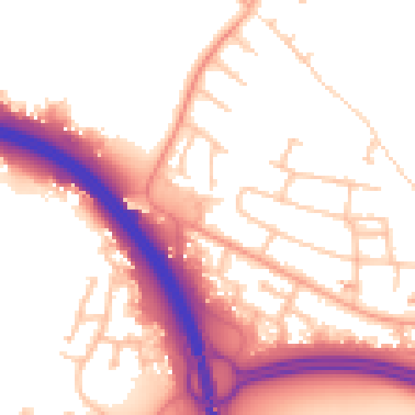 Daytime road noise heatmap for CV5 9PE