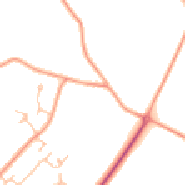 Daytime road noise heatmap for CV5 9PU