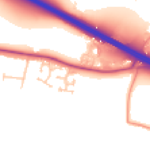 Daytime road noise heatmap for CV5 9QL