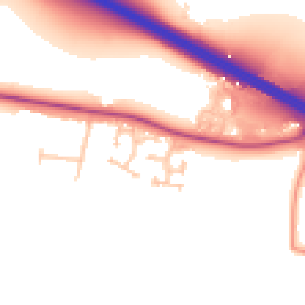 Daytime road noise heatmap for CV5 9QN