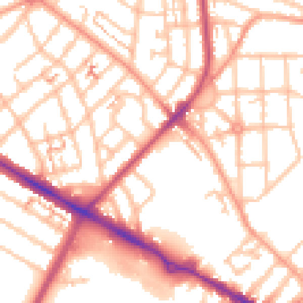 Daytime road noise heatmap for CV6 1AB