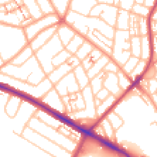Daytime road noise heatmap for CV6 1AU