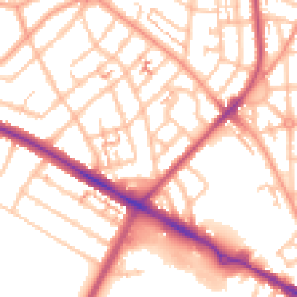Daytime road noise heatmap for CV6 1BA