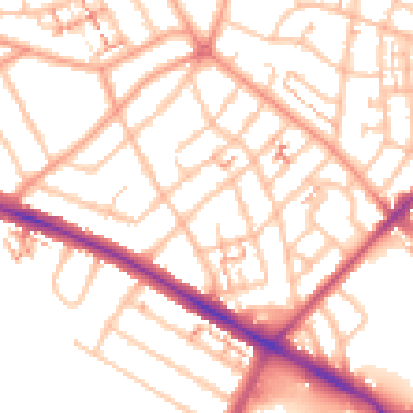 Daytime road noise heatmap for CV6 1BT