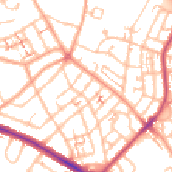 Daytime road noise heatmap for CV6 1DA