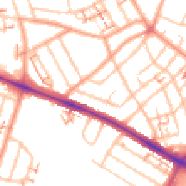 Daytime road noise heatmap for CV6 1DL