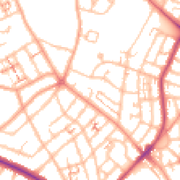 Daytime road noise heatmap for CV6 1ET