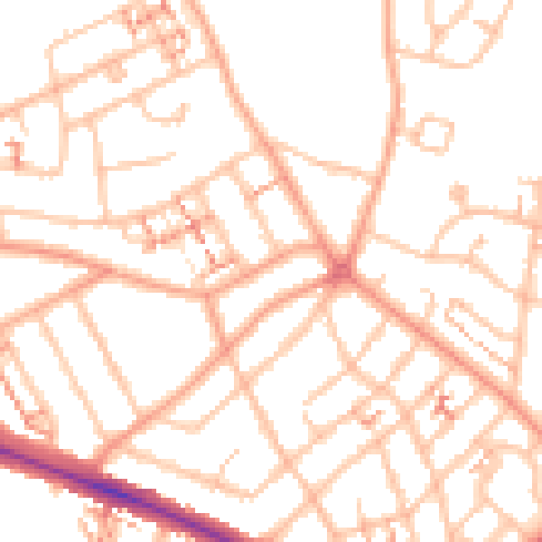 Daytime road noise heatmap for CV6 1GU