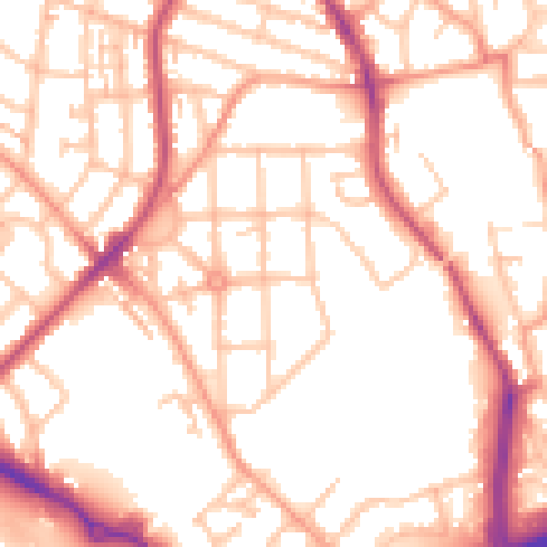 Daytime road noise heatmap for CV6 1LR