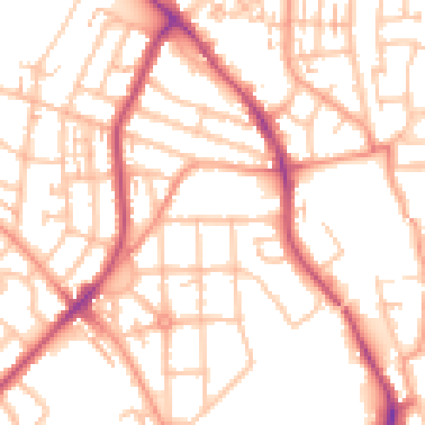 Daytime road noise heatmap for CV6 1LY