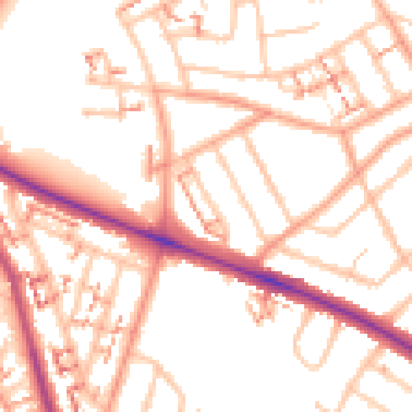 Daytime road noise heatmap for CV6 1PF