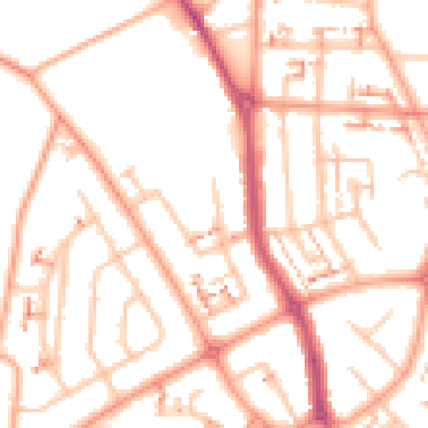 Daytime road noise heatmap for CV6 2EE