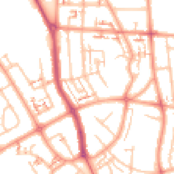 Daytime road noise heatmap for CV6 2JS