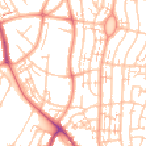 Daytime road noise heatmap for CV6 3AT