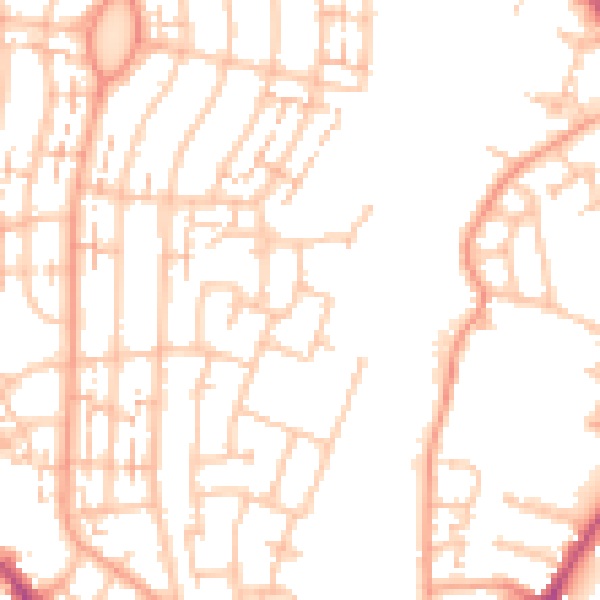 Daytime road noise heatmap for CV6 3LQ