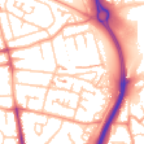 Daytime road noise heatmap for CV6 4JD