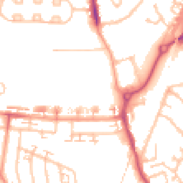 Daytime road noise heatmap for CV6 4QQ