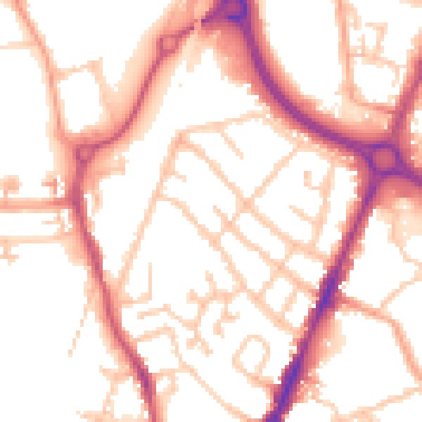 Daytime road noise heatmap for CV6 5LF