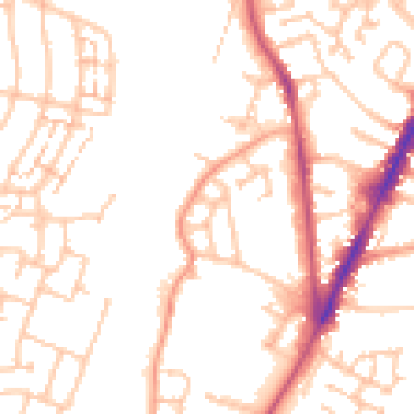 Daytime road noise heatmap for CV6 5PX