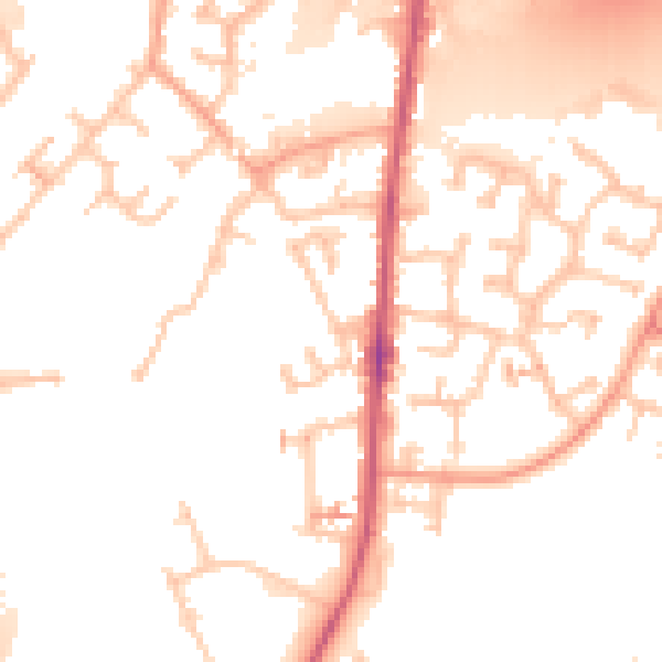 Daytime road noise heatmap for CV6 6AZ