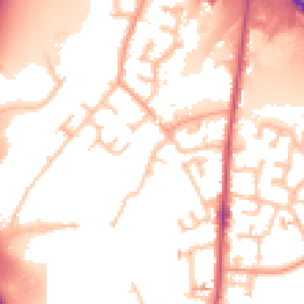 Daytime road noise heatmap for CV6 6BX