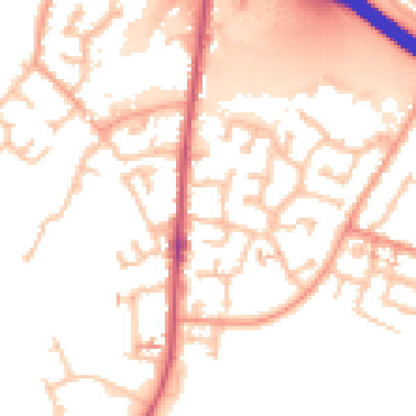 Daytime road noise heatmap for CV6 6EG