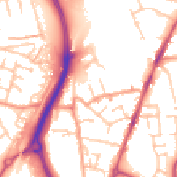 Daytime road noise heatmap for CV6 6EY