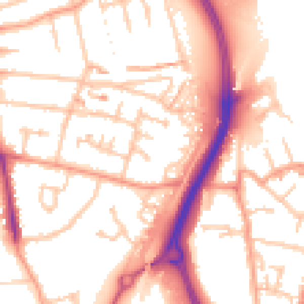 Daytime road noise heatmap for CV6 6GN