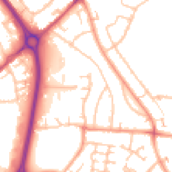 Daytime road noise heatmap for CV6 7NJ