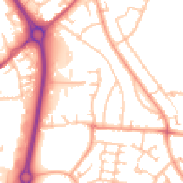 Daytime road noise heatmap for CV6 7NL