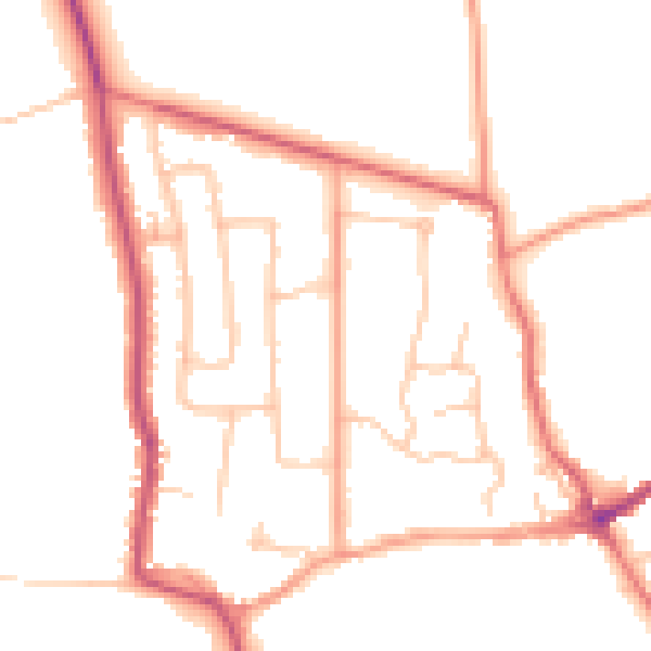 Daytime road noise heatmap for CV8 1AD