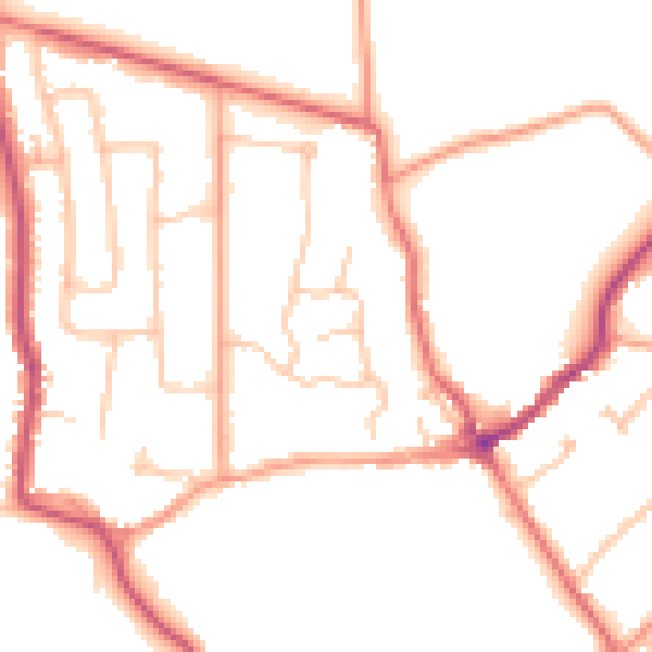 Daytime road noise heatmap for CV8 1AJ