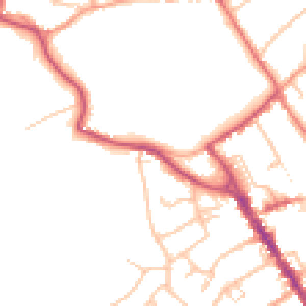 Daytime road noise heatmap for CV8 1ER
