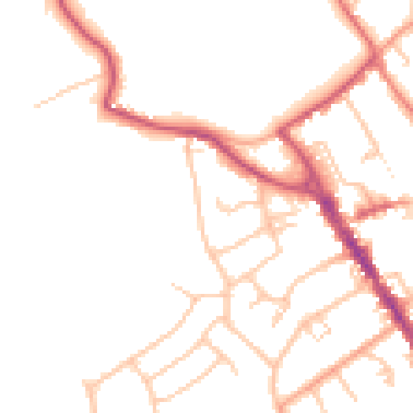 Daytime road noise heatmap for CV8 1ES
