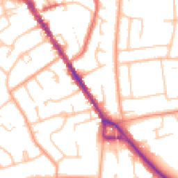 Daytime road noise heatmap for CV8 1HY