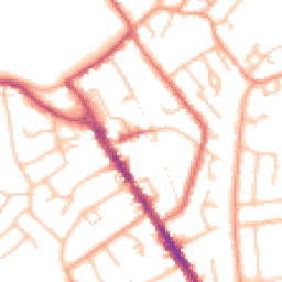 Daytime road noise heatmap for CV8 1JF