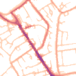 Daytime road noise heatmap for CV8 1JP