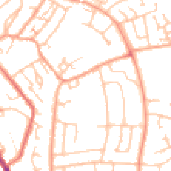 Daytime road noise heatmap for CV8 2TR