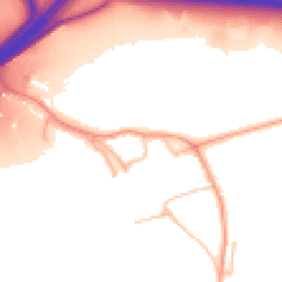 Daytime road noise heatmap for CV8 3AD